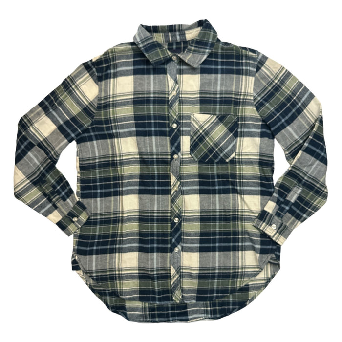 GAP Women's Long Sleeve Button Down Relaxed Fit Flannel Shirt