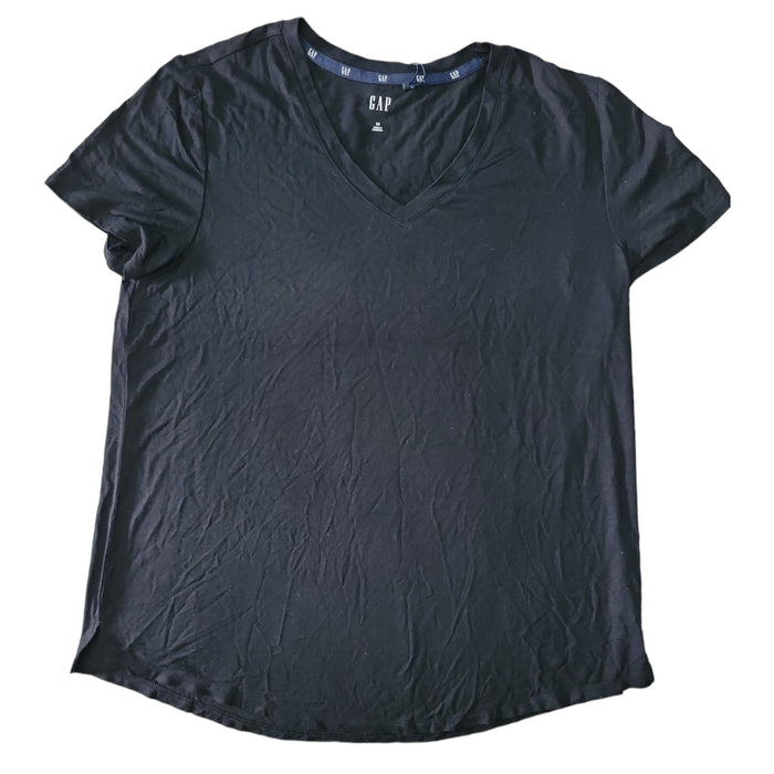 Gap Ladies Machine Washable Relaxed Easy Fit Short Sleeve V-Neck Tee