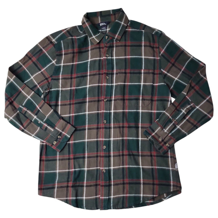 Eddie Bauer Men's 100% Cotton Easy Care Warm Brushed Twill Flannel Shirt