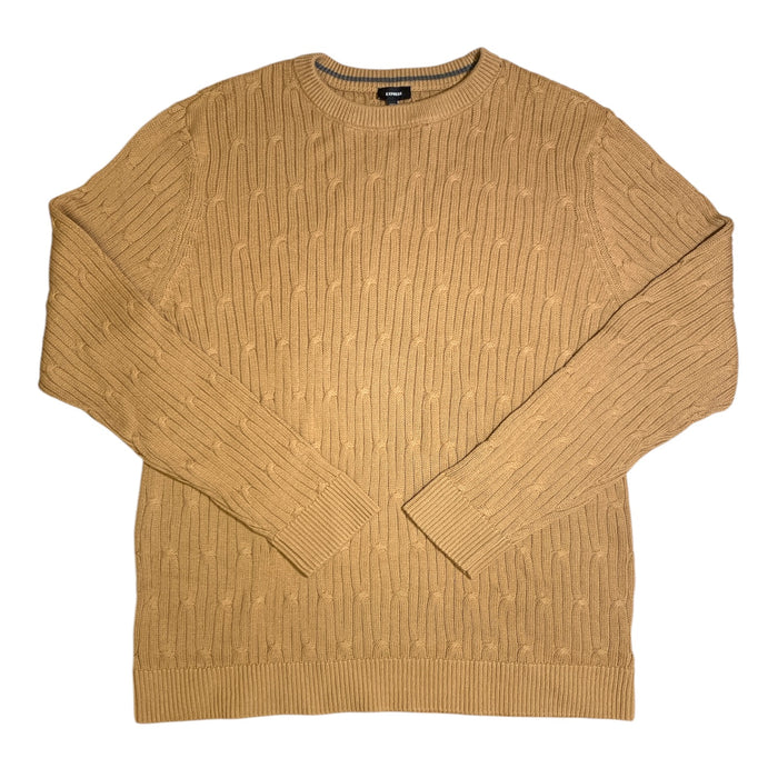 Express Men's 100% Cotton Crew Neck Warm Cable Knit Sweater