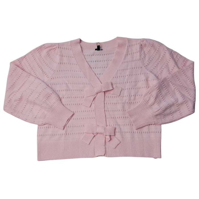 Express Women's Relaxed Fit Soft Cozy Stylish Bow Cardigan