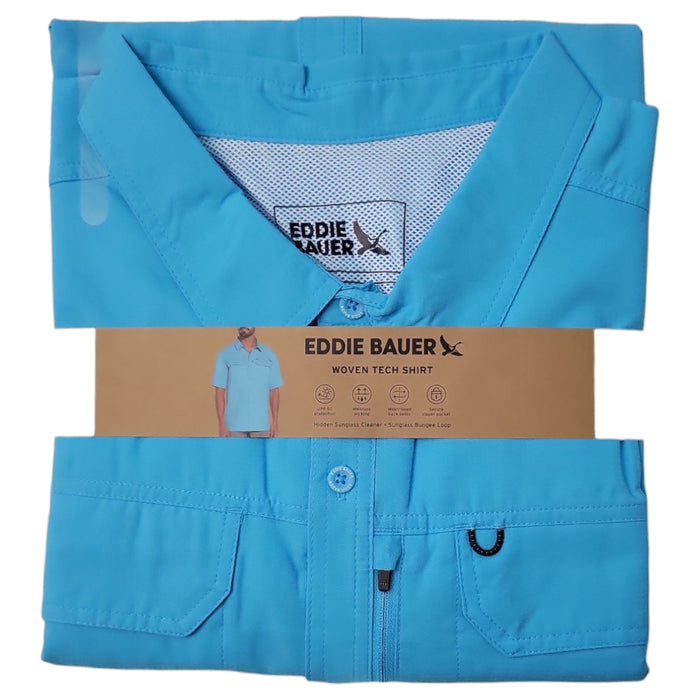 Eddie Bauer Men's Relaxed Fit Short Sleeve Woven Tech Shirt