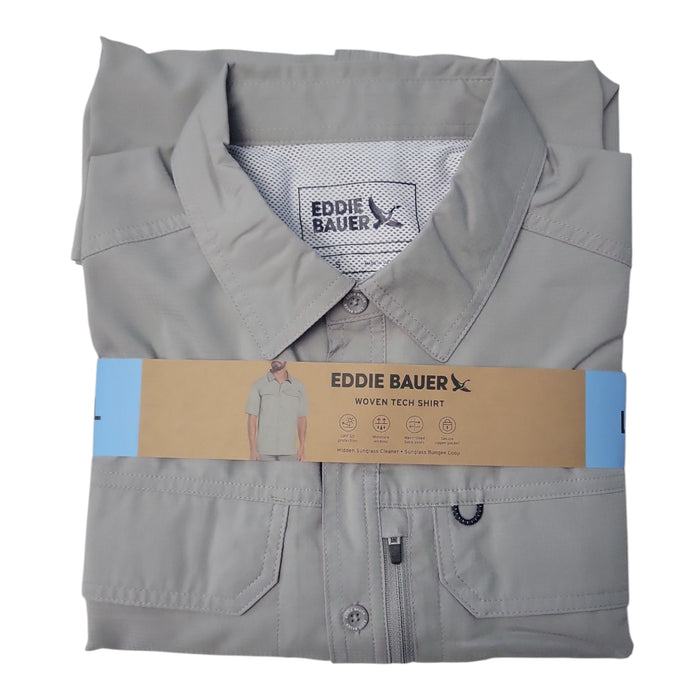 Eddie Bauer Men's Relaxed Fit Short Sleeve Woven Tech Shirt