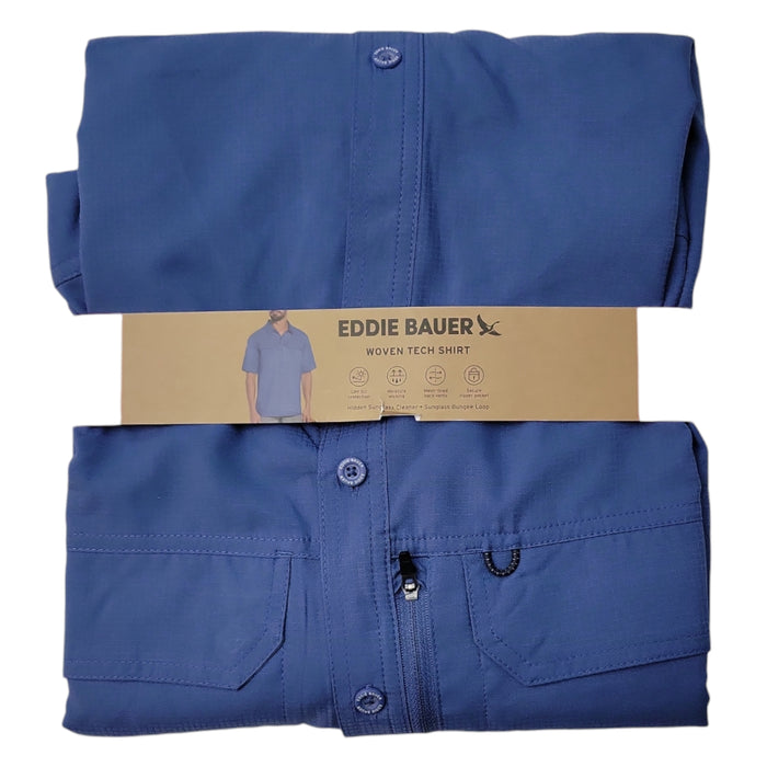 Eddie Bauer Men's Relaxed Fit Short Sleeve Woven Tech Shirt