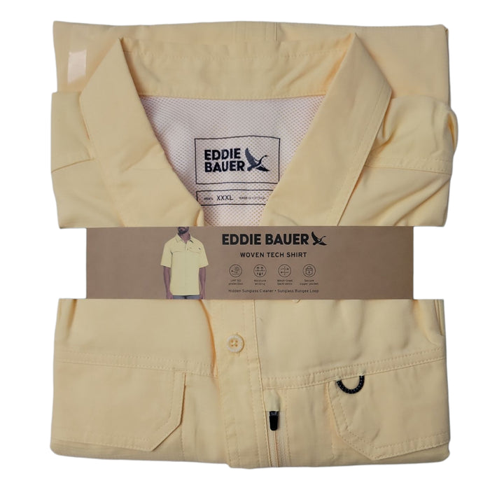 Eddie Bauer Men's Relaxed Fit Short Sleeve Woven Tech Shirt
