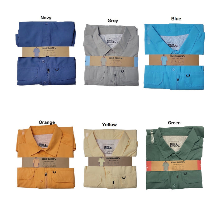 Eddie Bauer Men's Relaxed Fit Short Sleeve Woven Tech Shirt