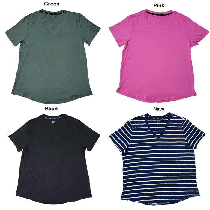 Gap Women's Soft Jersey Relaxed Short Sleeve V-Neck Top