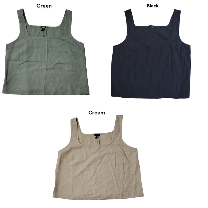 Express Women's Lightweight Soft Linen Cropped Tank Top