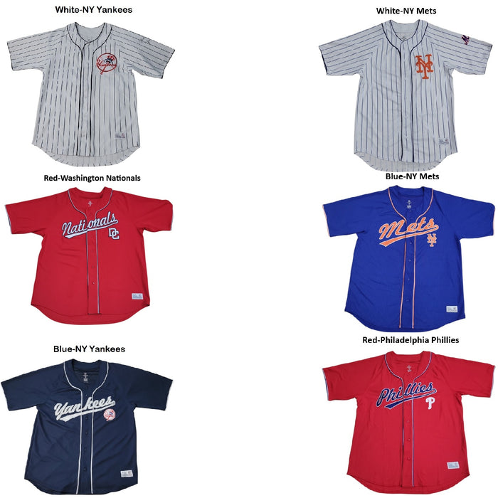 MLB Adult Button Down Embroidered Team Logo Jersey