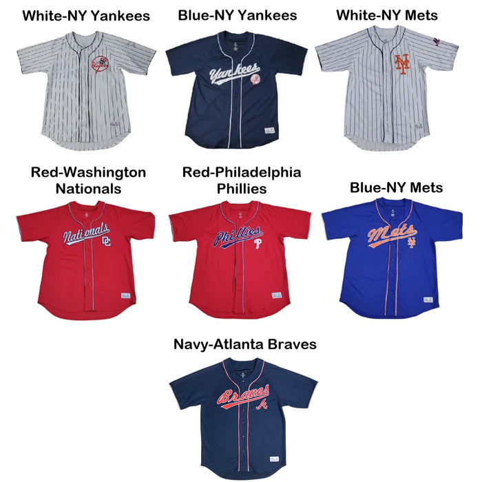 MLB Adult Button Down Embroidered Team Logo Jersey