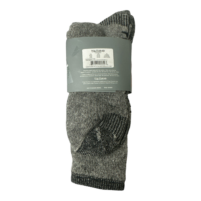 Free Country Men's Cushioned Foot Wool Hiker Reinforced Sole Crew Socks