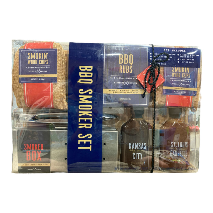 Ultimate BBQ Smoker Gift Set with Wooden Cutting Board