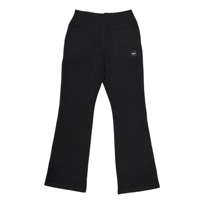 DKNY Women's Classic Fit Lightweight High Rise Waffle Knit Flare Pant