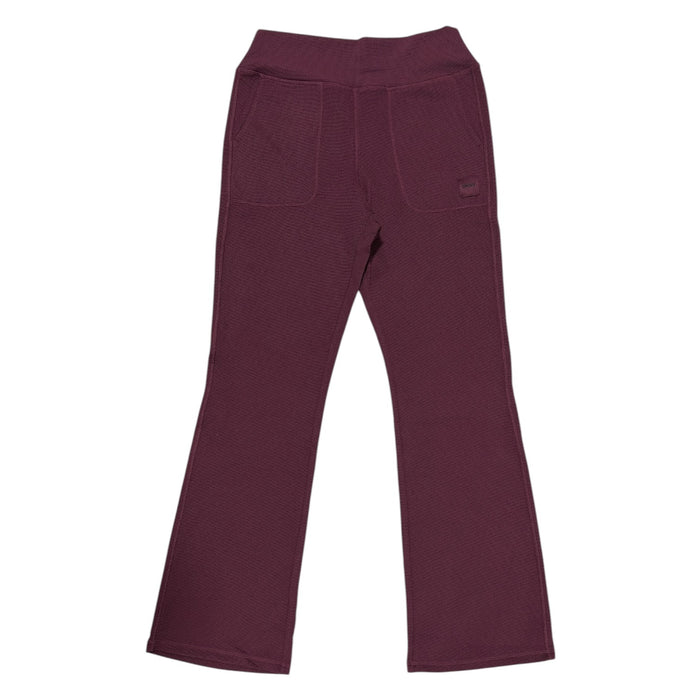 DKNY Women's Classic Fit Lightweight High Rise Waffle Knit Flare Pant