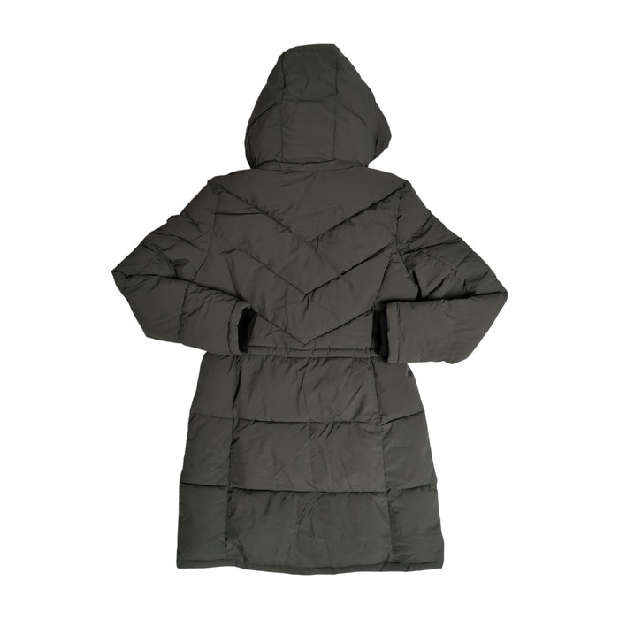 DKNY Women's Regular Fit Long Puffer Jacket with Detachable Hood
