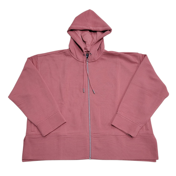 DKNY Women's Tech Pockets Full-Zip Soft Ottoman Hooded Jacket