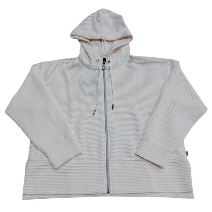 DKNY Women's Tech Pockets Full-Zip Soft Ottoman Hooded Jacket