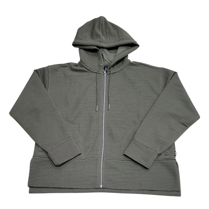 DKNY Women's Tech Pockets Full-Zip Soft Ottoman Hooded Jacket