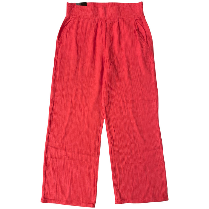 DKNY Women's Soft Cotton Gauze Lightweight Wide Leg Pant