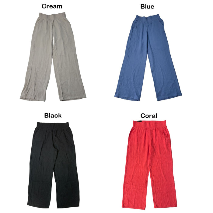 DKNY Women's Soft Cotton Gauze Lightweight Wide Leg Pant