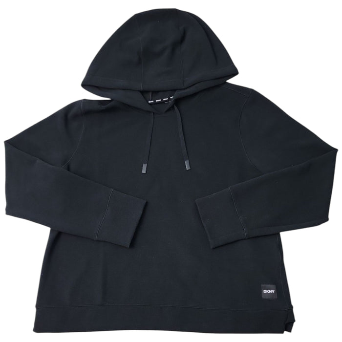 DKNY Women's Buttery Soft Waffle Crew Neck Pullover Hoodie