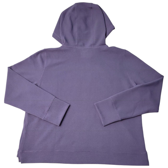 DKNY Women's Buttery Soft Waffle Crew Neck Pullover Hoodie