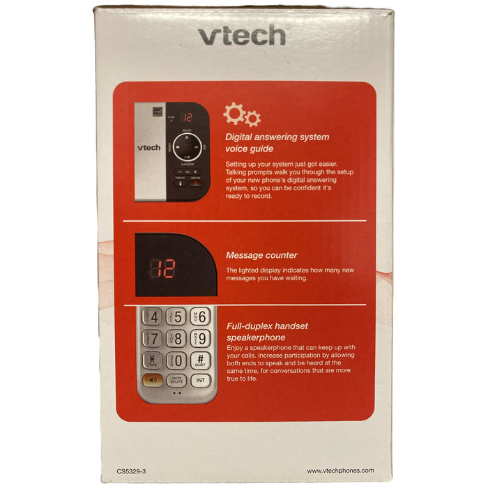 VTech 3-Handset Expandable Cordless DECT 6.0 Phone Combo with Answering System