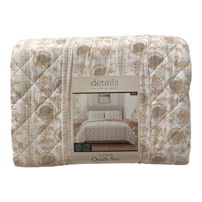 details by Becki Owens 3-Piece Printed Gauze Quilt Set