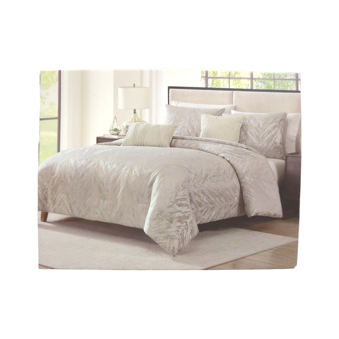Tahari Home 5-Piece Jacquard Comforter Set, Halston Taupe, King