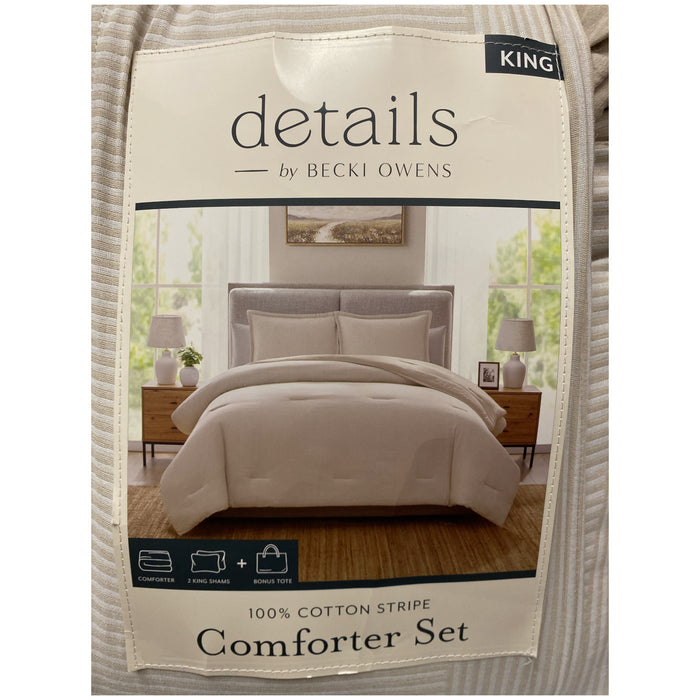 details by Becki Owens 3-Piece Ryan Cotton Comforter Set, King