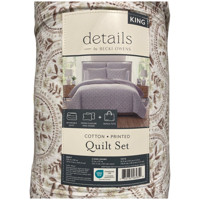 details by Becki Owens Cotton Gauze Quilt Set, 3 Piece, King
