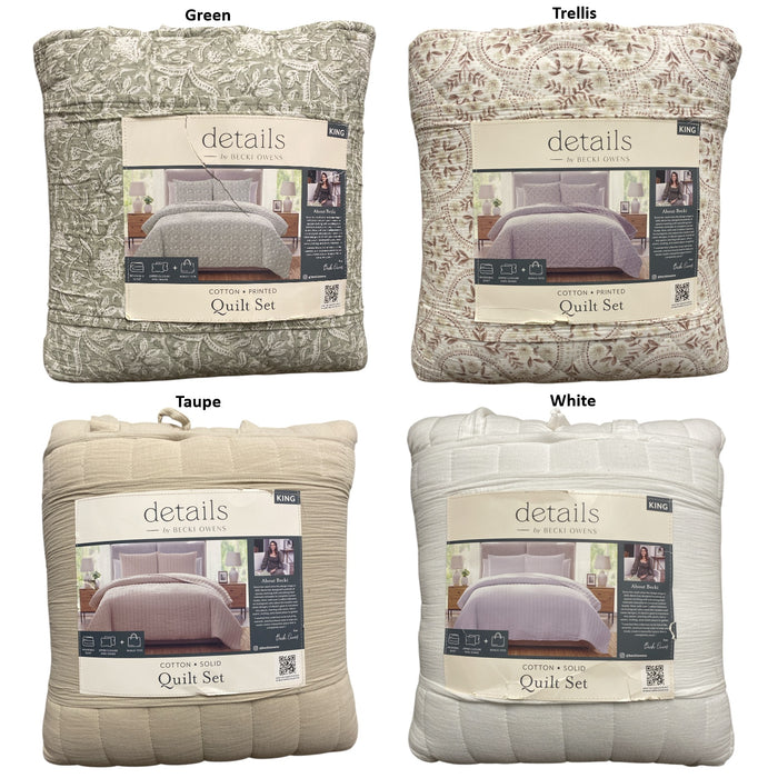 details by Becki Owens Cotton Gauze Quilt Set, 3 Piece, King