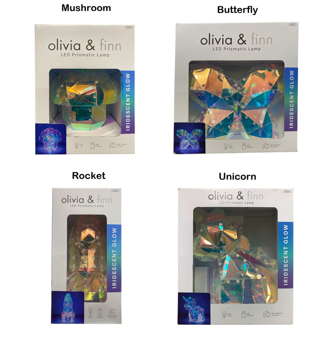 Olivia & Finn Kid's LED Prismatic Iridescent Glow Lamp