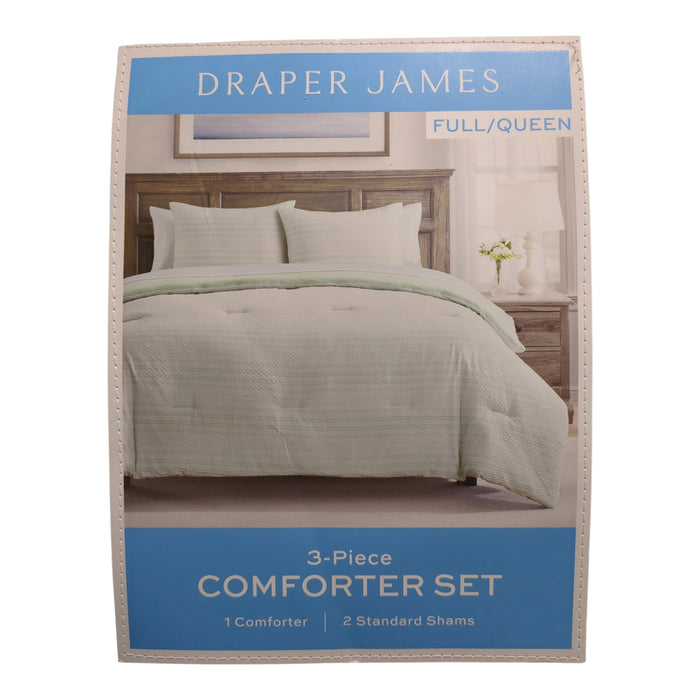 Draper James Striped Design Cotton/Polyester Comforter Set, 3pc, Full/Queen