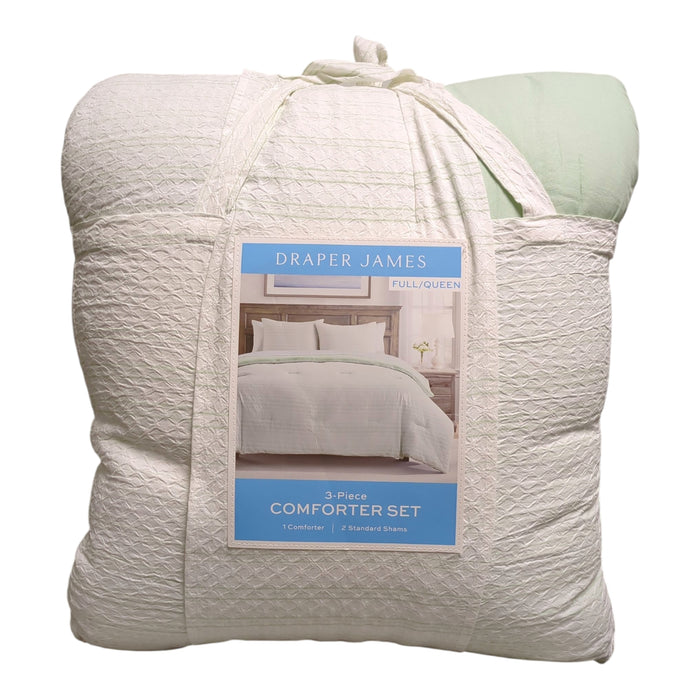 Draper James Striped Design Cotton/Polyester Comforter Set, 3pc, Full/Queen