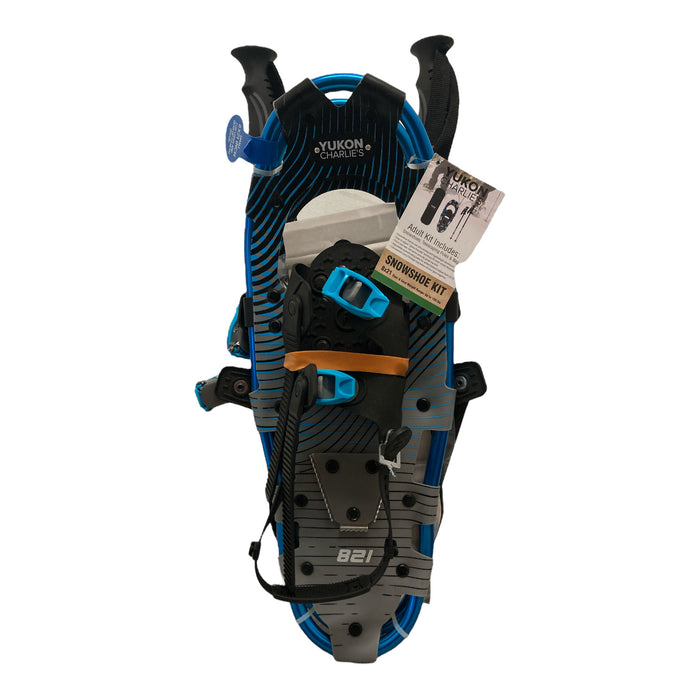 Yukon Charlie 821 Snowshoe Kit 8x21 with Telescoping Poles & Bag, Blue