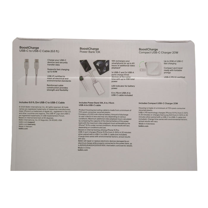 Belkin Boost Charge 20W Wall Charger with 10k Powerbank Bundle