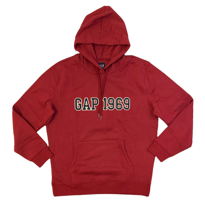 Gap Men's Applique Fleece 1969 Logo Pullover Hoodie W/ Kangaroo Pocket