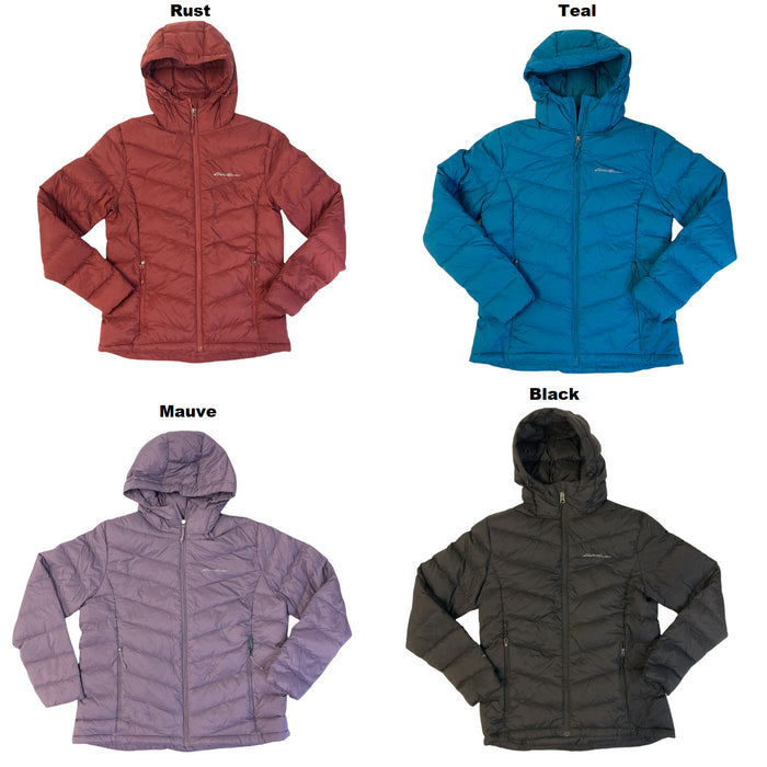 Eddie Bauer Women's Zip Up Microlight Quilted Down Packable Hooded Jacket