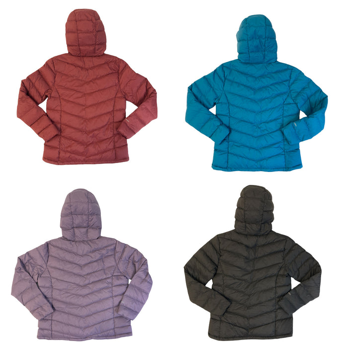 Eddie Bauer Women's Zip Up Microlight Quilted Down Packable Hooded Jacket