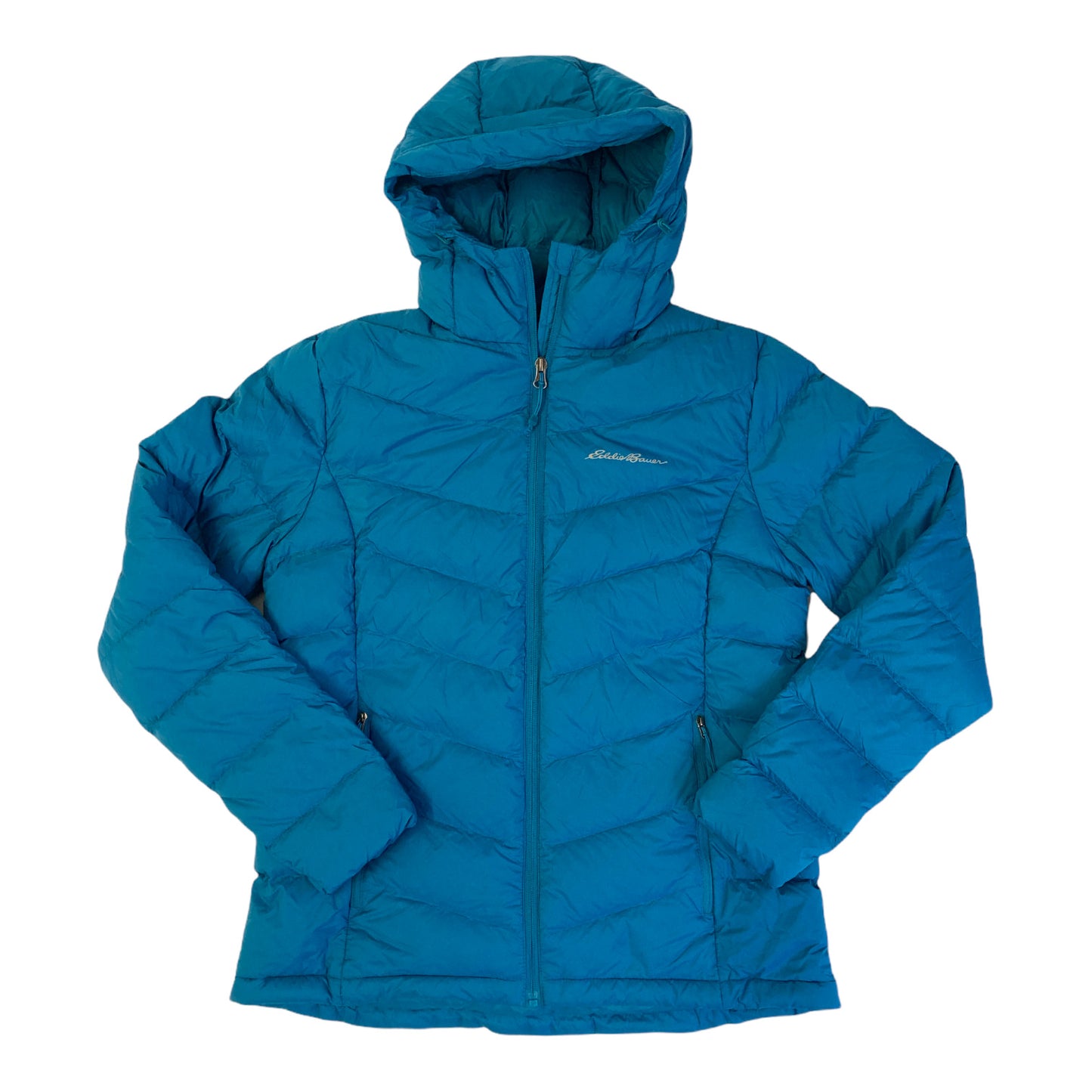 Eddie Bauer Women's Zip Up Microlight Quilted Down Packable Hooded Jacket