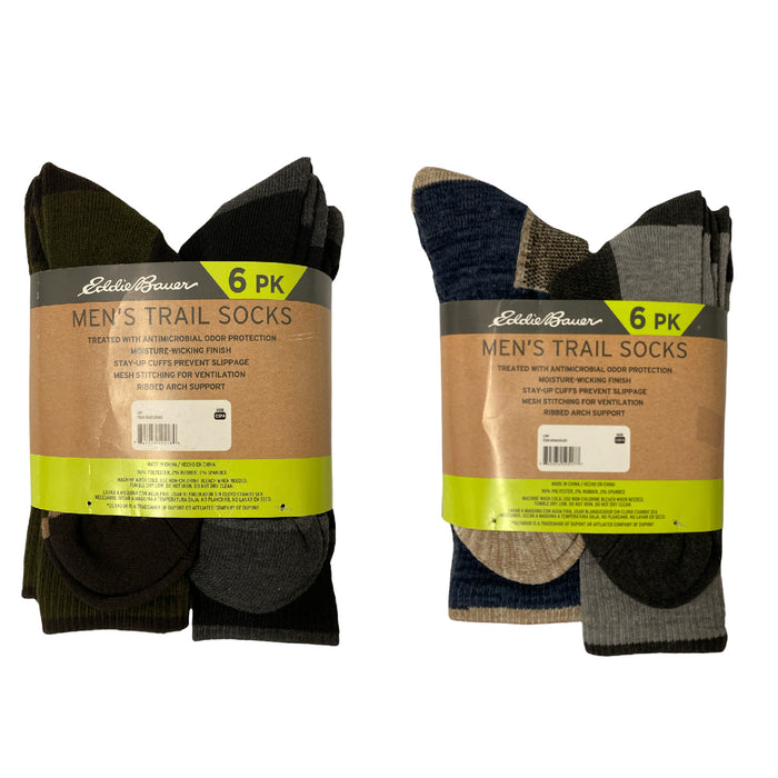 Eddie Bauer Men's Antimicrobial Moisture Wicking Trail Socks