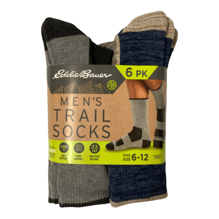 Eddie Bauer Men's Antimicrobial Moisture Wicking Trail Socks