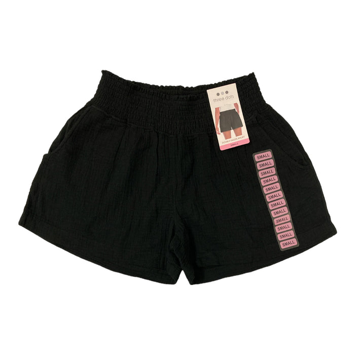 Three Dots Women's Smocked Waistband Double Layer Cotton Gauze Short