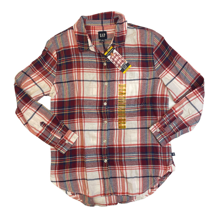 GAP Ladies Button Down Long Sleeve Relaxed Fit Boyfriend Flannel Top