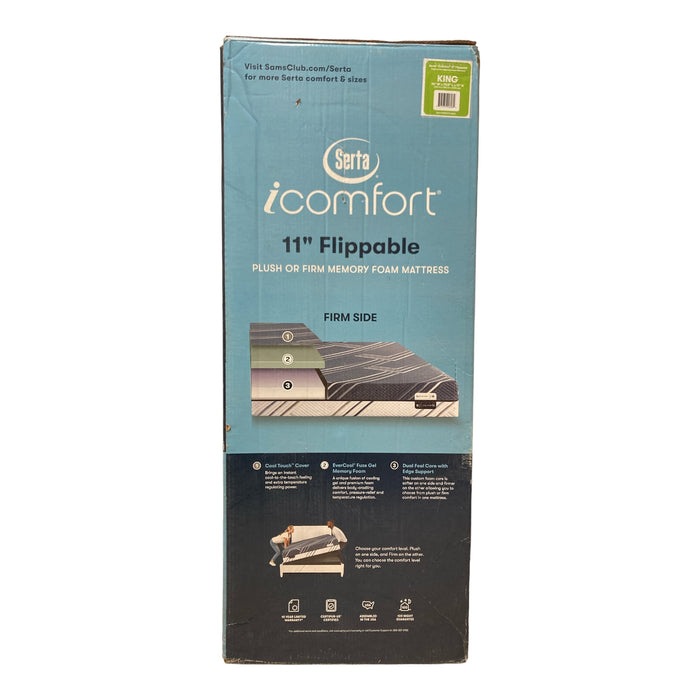 Serta iComfort 11" Flippable Plush or Firm Memory Foam Mattress, King