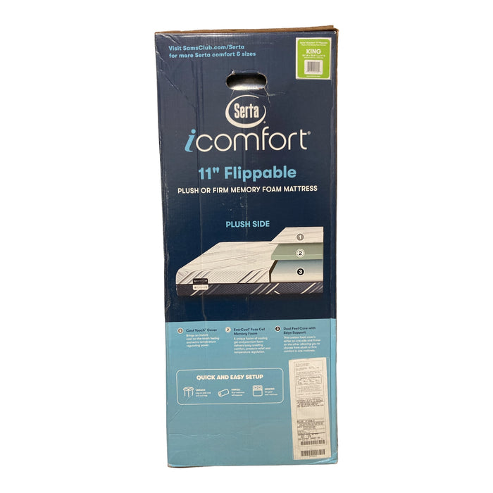 Serta iComfort 11" Flippable Plush or Firm Memory Foam Mattress, King