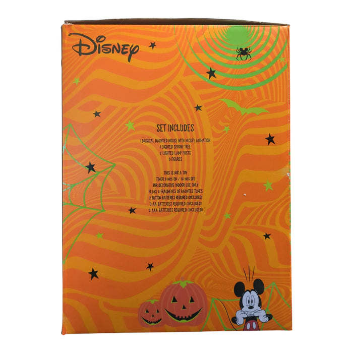 Disney Mickey & Friends LED Pre-Lit Animated Haunted Halloween Village, 9 Piece