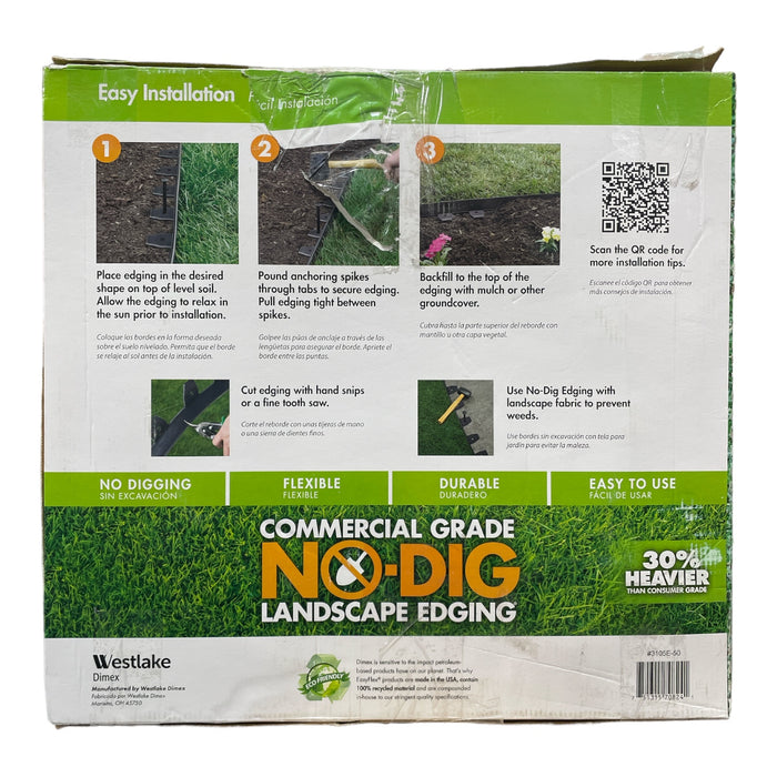 EasyFlex Commercial Grade No-Dig Landscape Edging Kit, Black, 50 ft *Open Box*