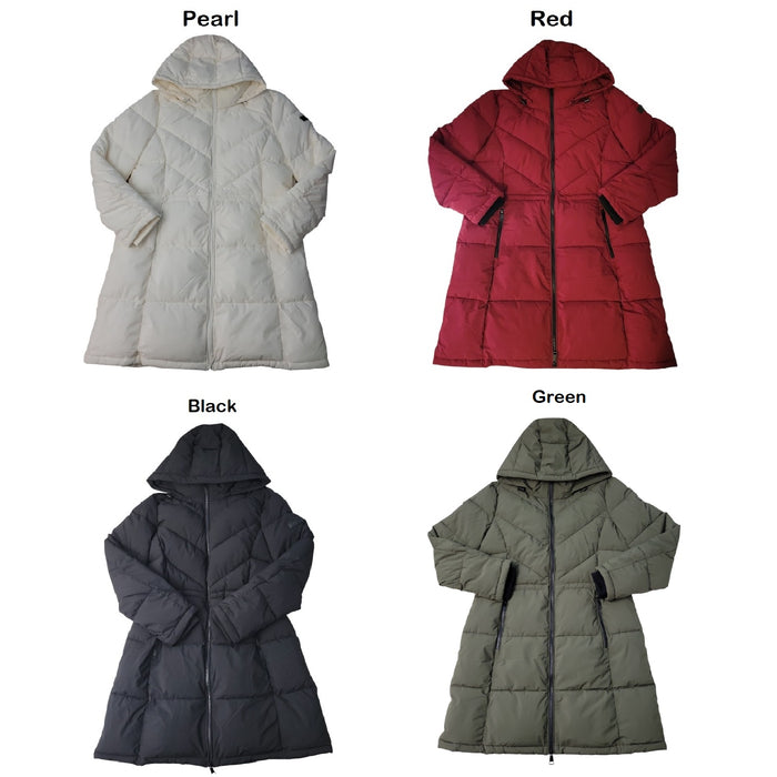 DKNY Women's Long Puffer Removable Hood Banded Cuffs Jacket